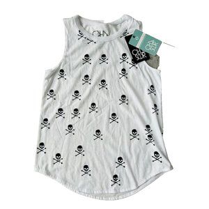 Chaser Girls Skull Print Tank Top White